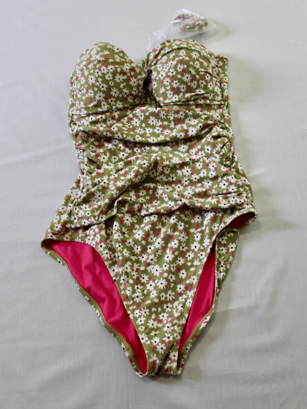 Anne Cole NWT Strapless Floral One Piece Swimsuit Size 10